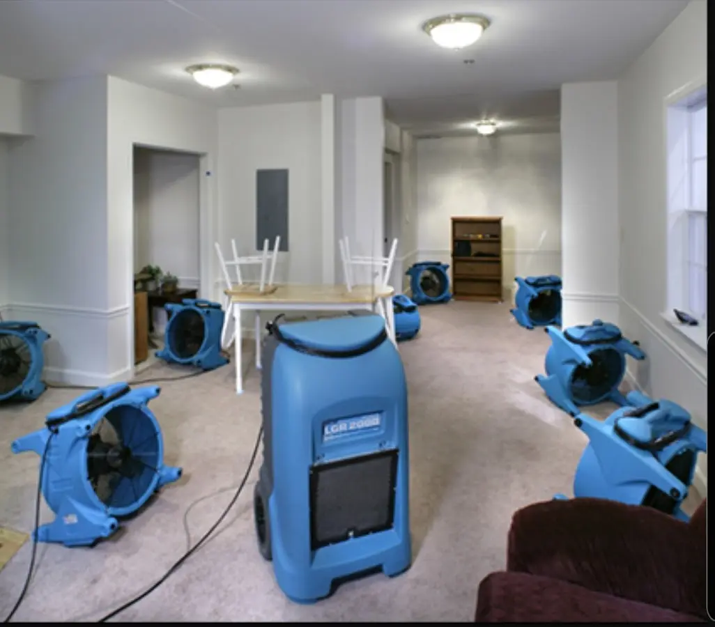 Air movers and dehumidifier setup for Water Extraction & Removal in National City